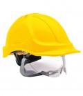 Safety helmet with retractable visor