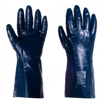 Nitrile blue grit gauntlet