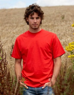 Red organic t shirt