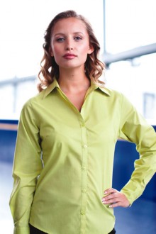 Ladies long sleeve poplin blouse - PR300