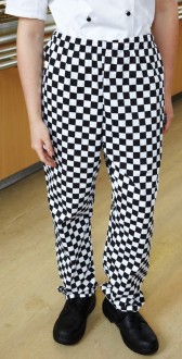 Bold check chefs trousers